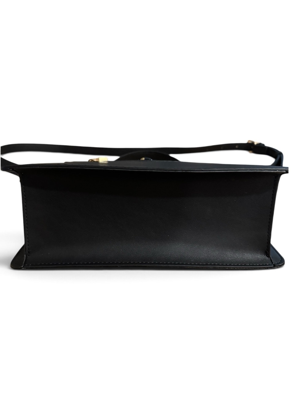 Aldo Black Perforated Top-Handle Crossbody with Gold Tone Chain Strap Hooks - Picture 8 of 8